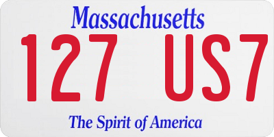 MA license plate 127US7