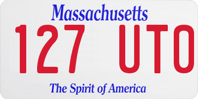 MA license plate 127UT0