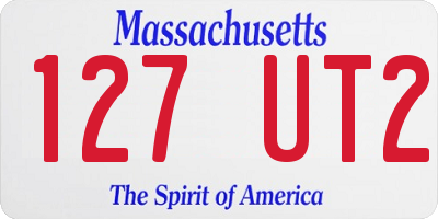 MA license plate 127UT2