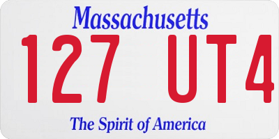 MA license plate 127UT4