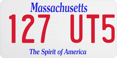 MA license plate 127UT5