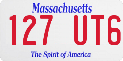 MA license plate 127UT6