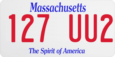 MA license plate 127UU2