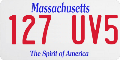 MA license plate 127UV5