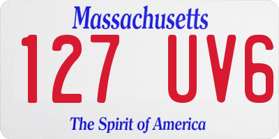 MA license plate 127UV6