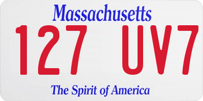 MA license plate 127UV7