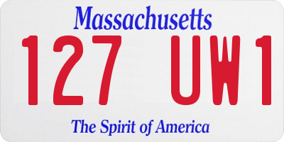 MA license plate 127UW1