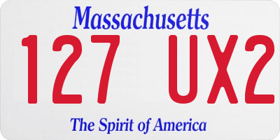 MA license plate 127UX2