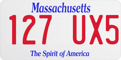 MA license plate 127UX5