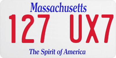 MA license plate 127UX7