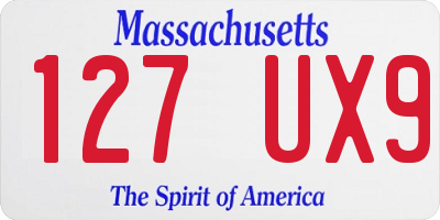 MA license plate 127UX9