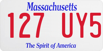 MA license plate 127UY5