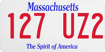MA license plate 127UZ2