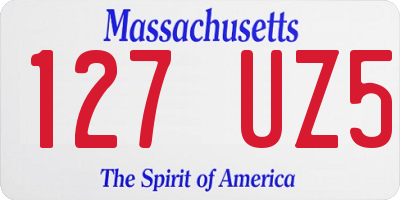 MA license plate 127UZ5