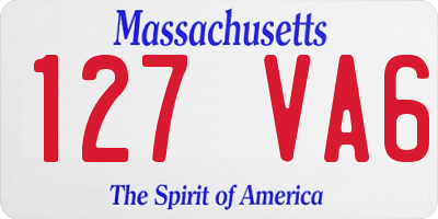 MA license plate 127VA6