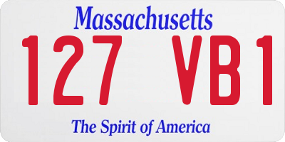 MA license plate 127VB1