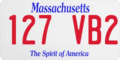 MA license plate 127VB2