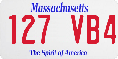 MA license plate 127VB4