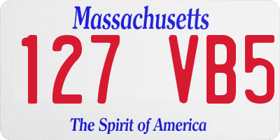 MA license plate 127VB5