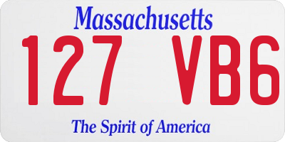 MA license plate 127VB6