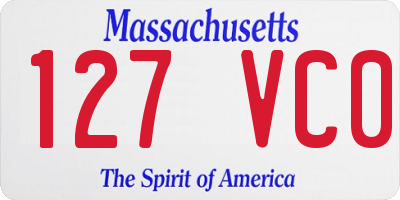 MA license plate 127VC0