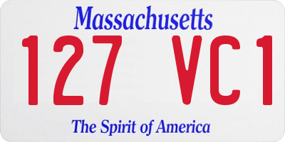 MA license plate 127VC1