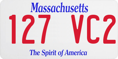 MA license plate 127VC2