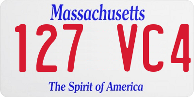 MA license plate 127VC4