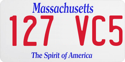 MA license plate 127VC5
