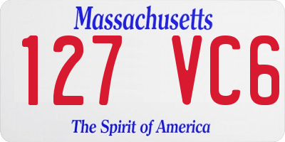 MA license plate 127VC6