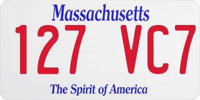 MA license plate 127VC7