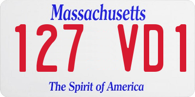 MA license plate 127VD1
