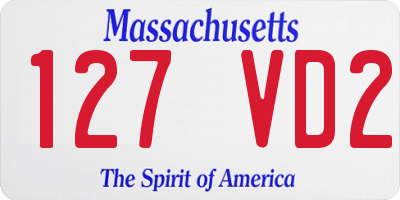 MA license plate 127VD2