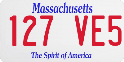 MA license plate 127VE5