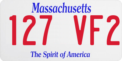 MA license plate 127VF2