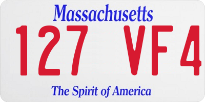 MA license plate 127VF4