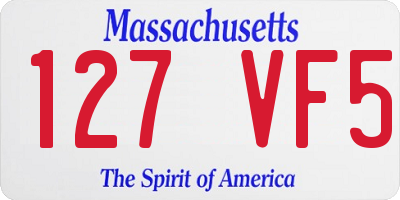 MA license plate 127VF5