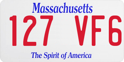 MA license plate 127VF6