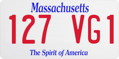 MA license plate 127VG1