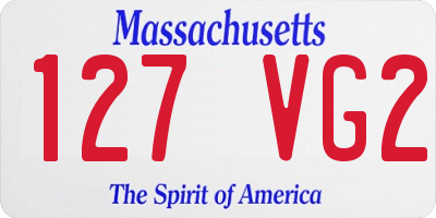 MA license plate 127VG2