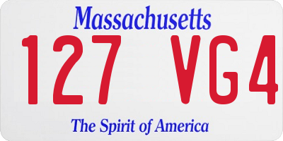 MA license plate 127VG4