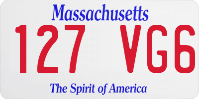 MA license plate 127VG6