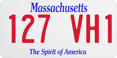 MA license plate 127VH1