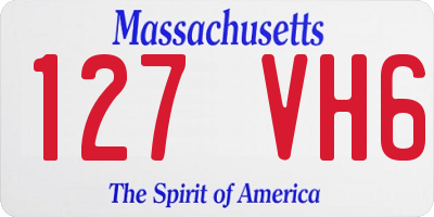 MA license plate 127VH6