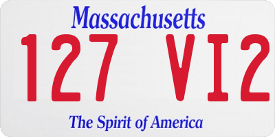 MA license plate 127VI2