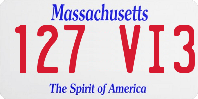 MA license plate 127VI3