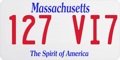 MA license plate 127VI7