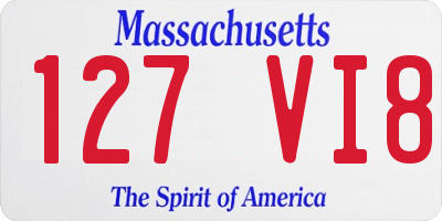 MA license plate 127VI8