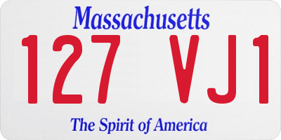 MA license plate 127VJ1