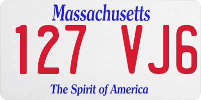 MA license plate 127VJ6
